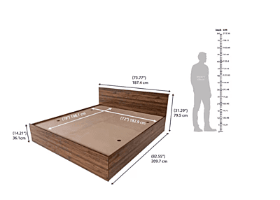 Taurus Engineered Wood Bed with Storage (78*72inch) / (1.98m*1.83m) Taurus Engineered Wood Bed with Storage (78*72inch) / (1.98m*1.83m)
